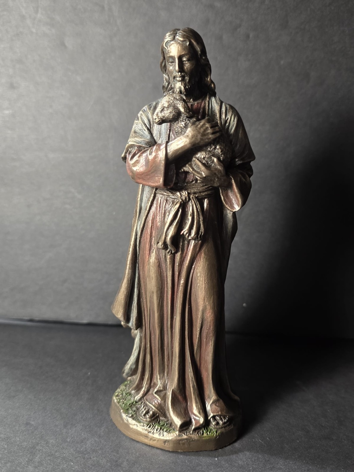 Jesus Holding A Lamb (Cold Cast Bronze & Resin Statue) 6&Prime; Inches DE02