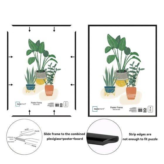 Mainstays 24×36 Black Wall Photo Frame Flat Profile Poster Picture Frame Decor