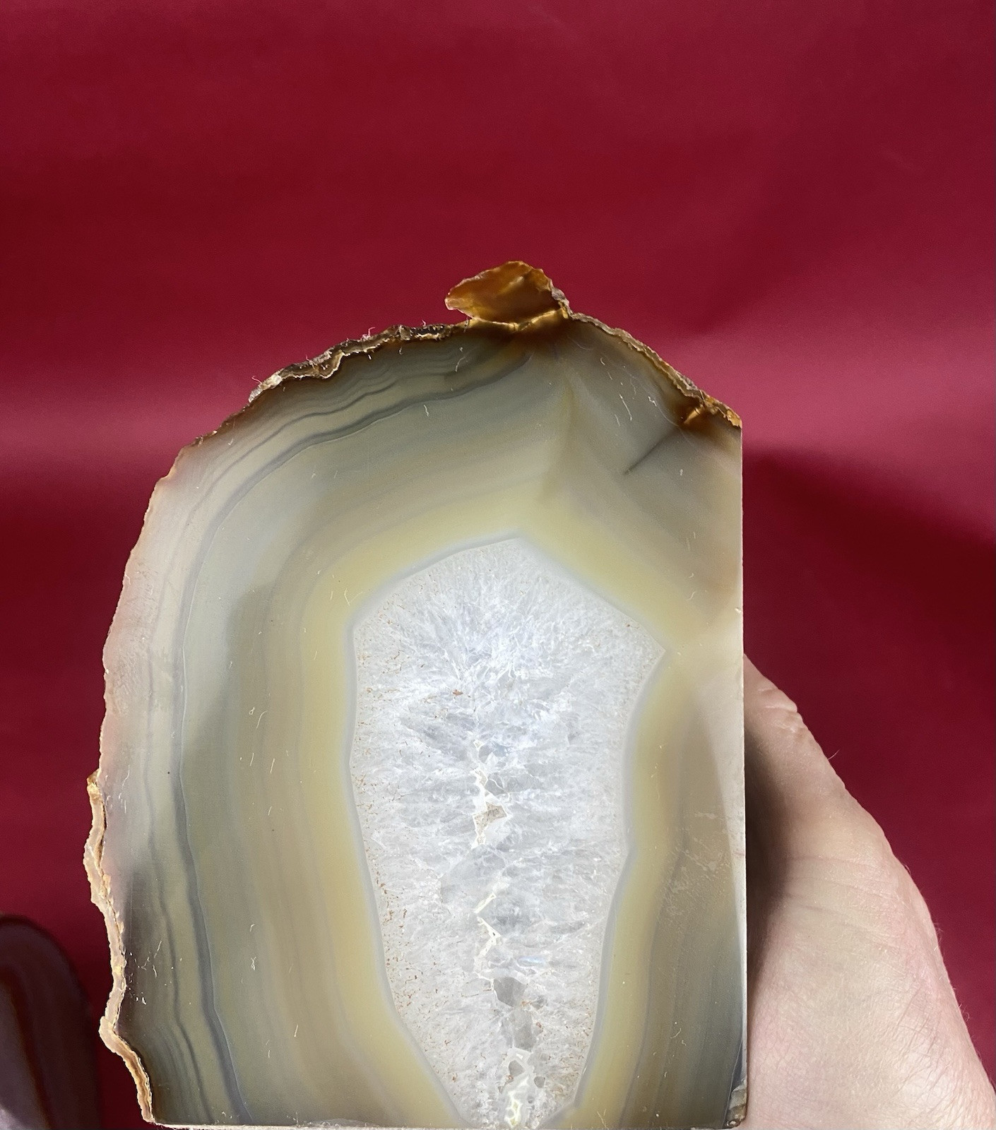 Geode Bookends 5 1/2” 7 Pounds Polished Thunder Eggs AS IS