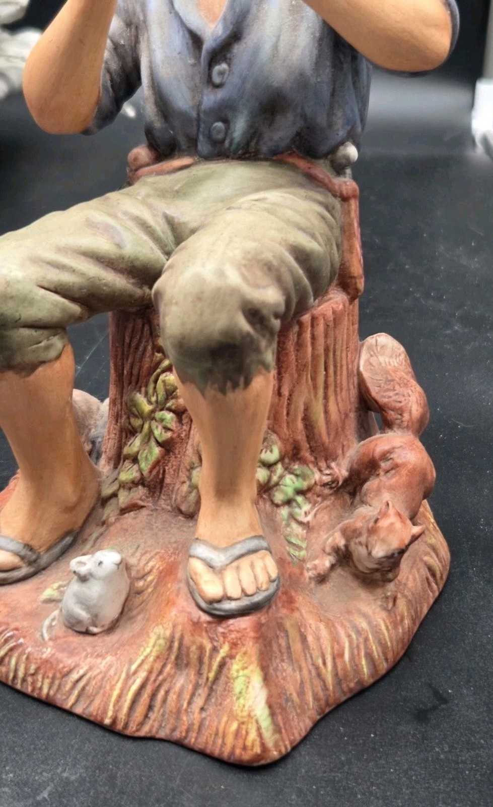 Royal Doulton England Figurine Dream Weaver Man Playing Pipes W Rabbit Squirrel