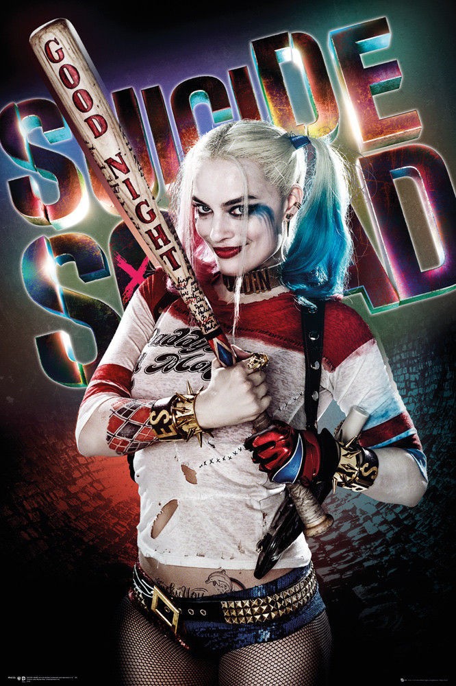 Poster Studio B – Suicide Squard Harley Quinn Good Night Bat 24×36&Prime; NEW R84123