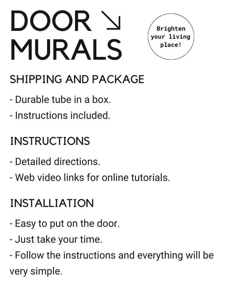 Futuristic Double Door Wrap, Laminated Mural, Cover, Self-adhesive. Set of 2 pcs