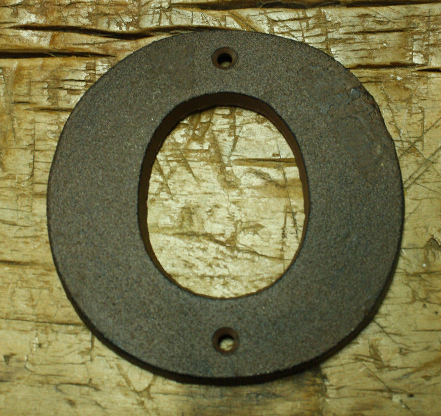 Cast Iron Industrial LETTER O Sign Rustic Brown 5&Prime; tall Alphabet