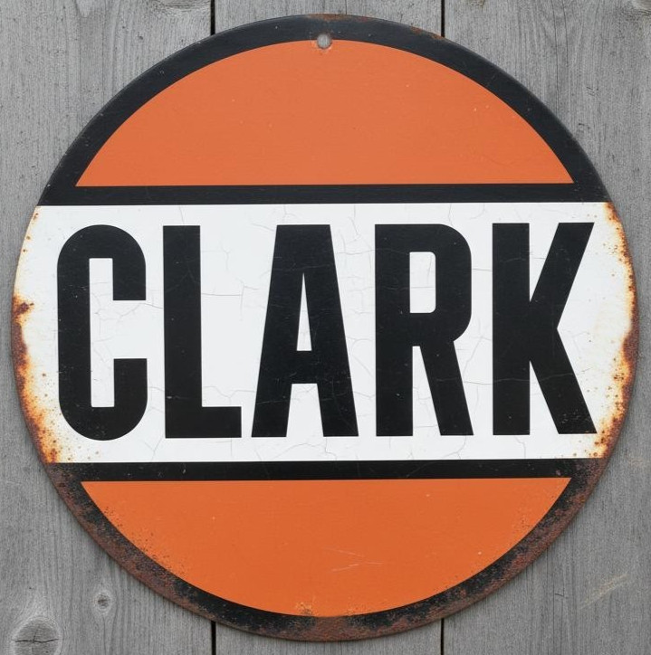 Clark Gasoline 8&Prime; Diameter Vintage Novelty Metal Sign Made In USA