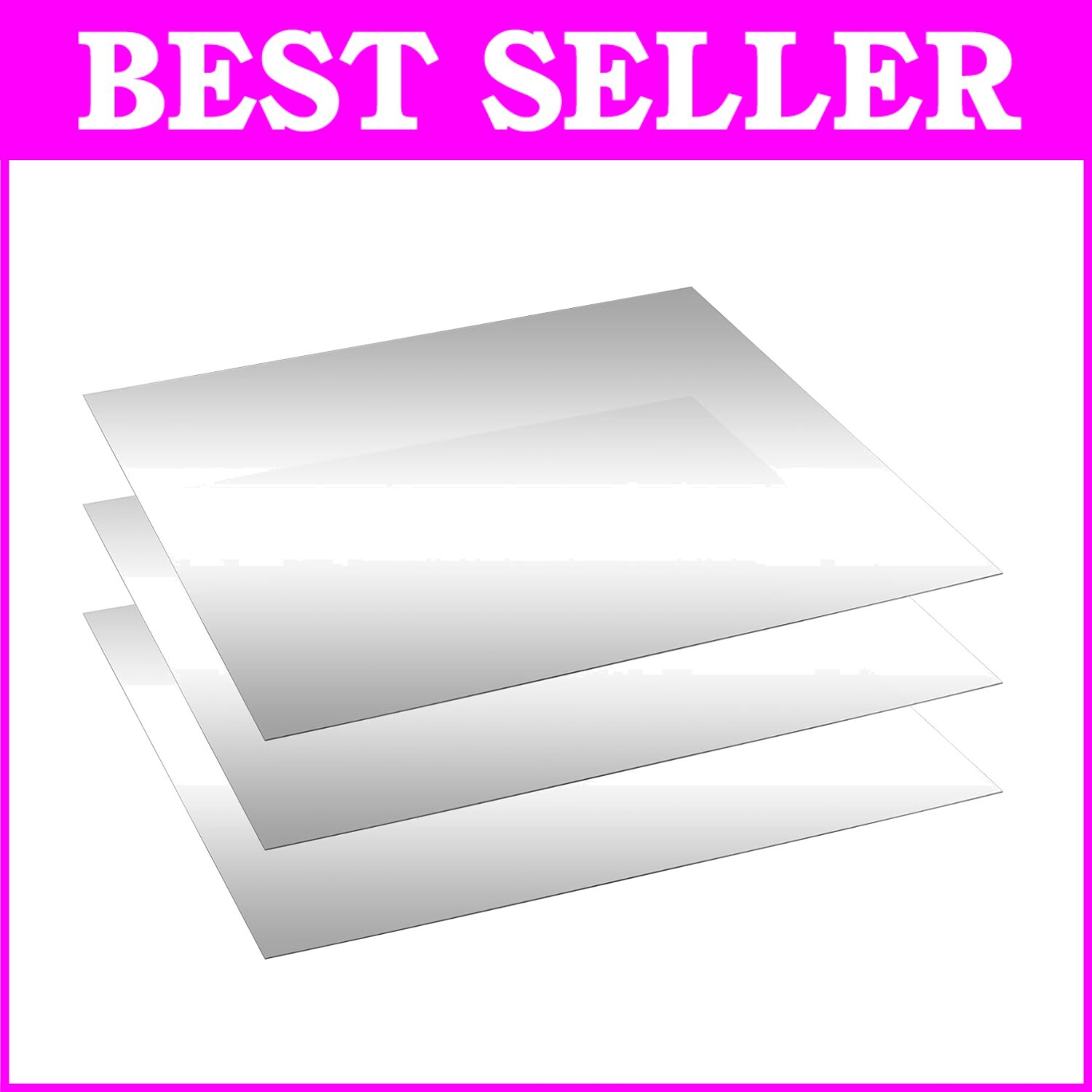 Durable Acrylic Two-Way Mirror Glass, 3-Pack – Ideal for Infinity Mirrors=