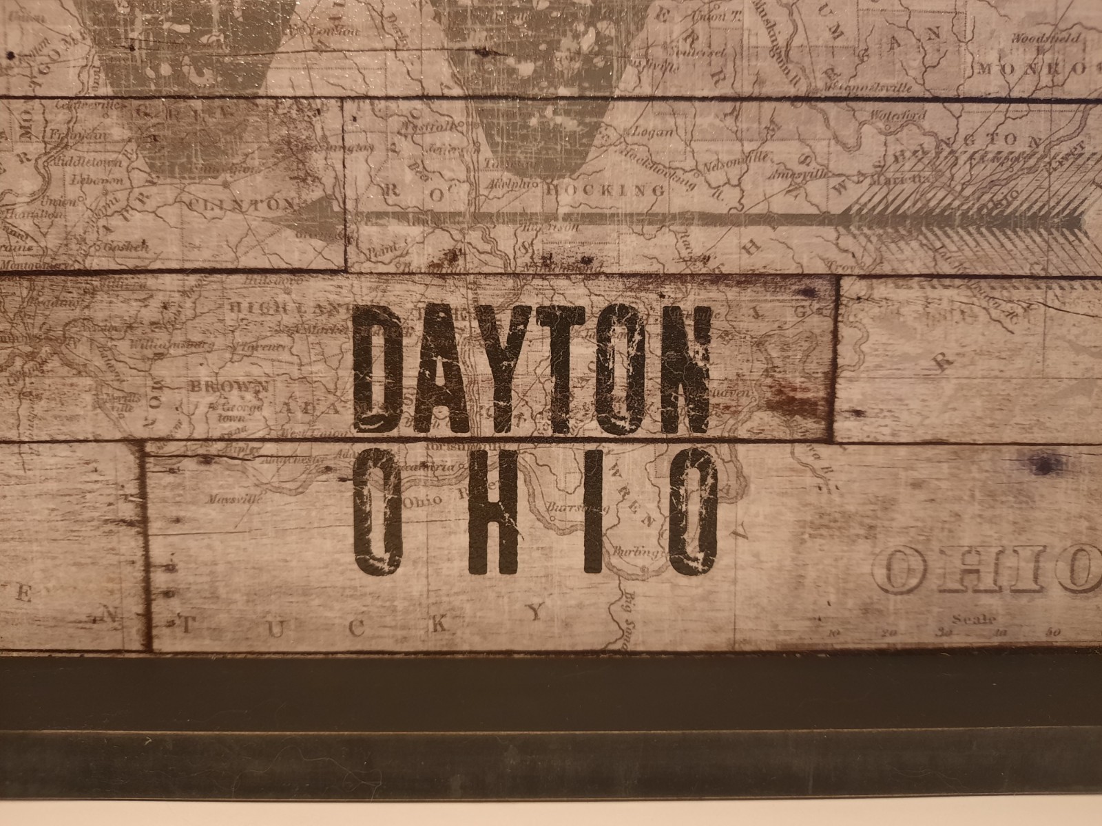 Dayton Ohio Coordinates Framed Picture Artwork Wedding Housewarming Gift