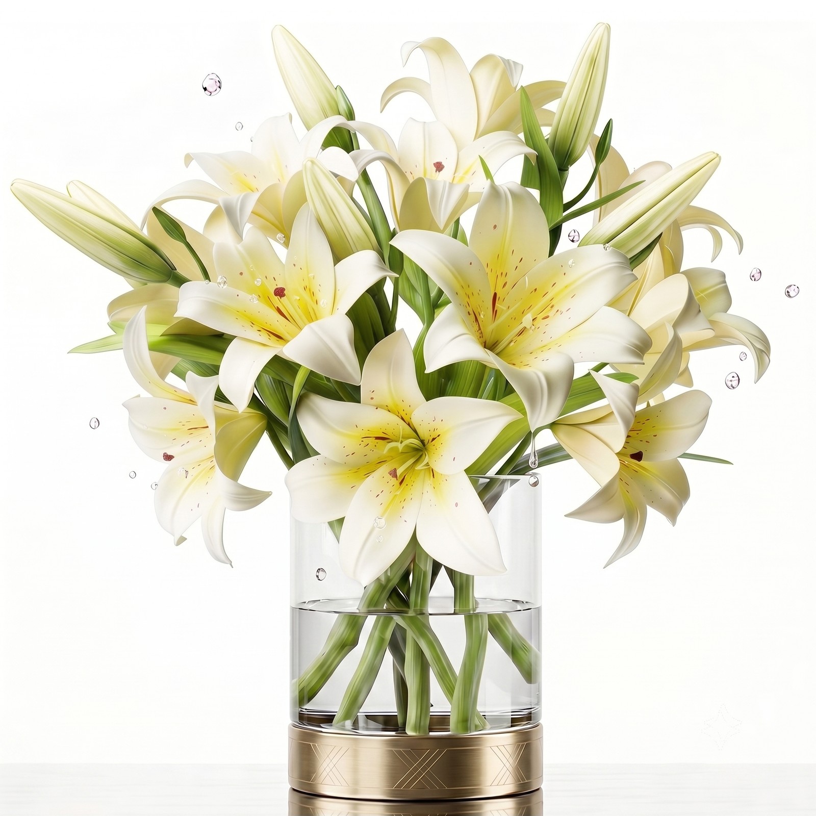 6 Bundles Lily Artificial Flowers Bouquet 13.7&Prime; Long Stems 18 Silk Flowers Heads