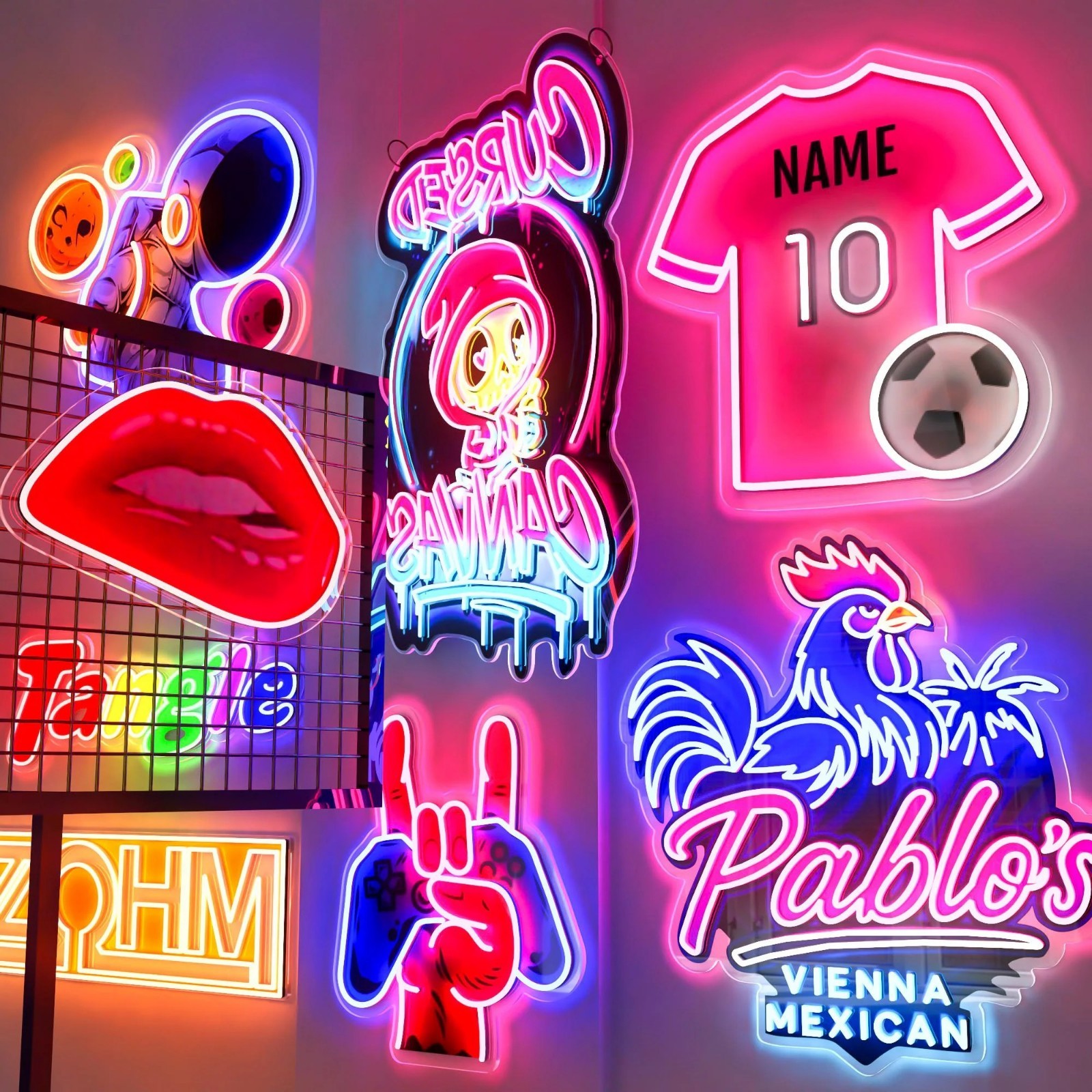 Custom RGB LED Neon Sign Personalized Multi Color Business Logo Light Wall Decor