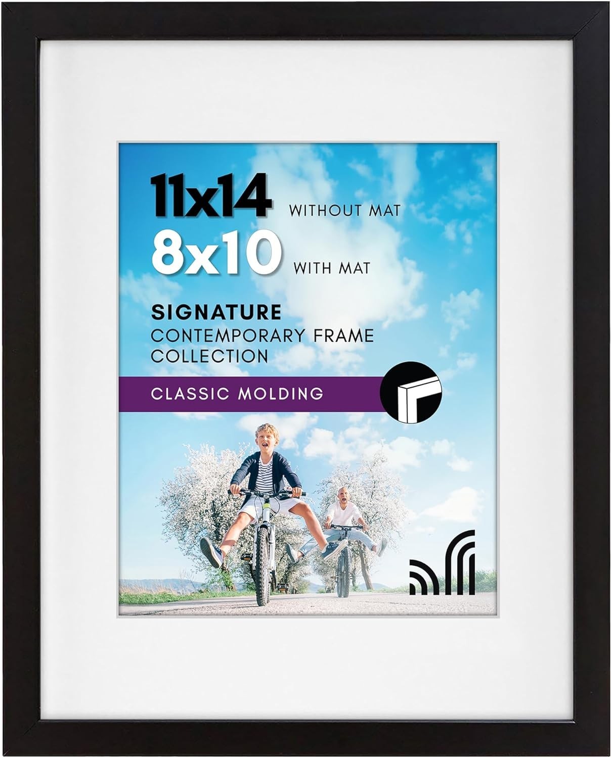 11×14 Picture Frame W/ Shatter-Resistant Glass Use as 8×10 Frame W/ Mat/Display