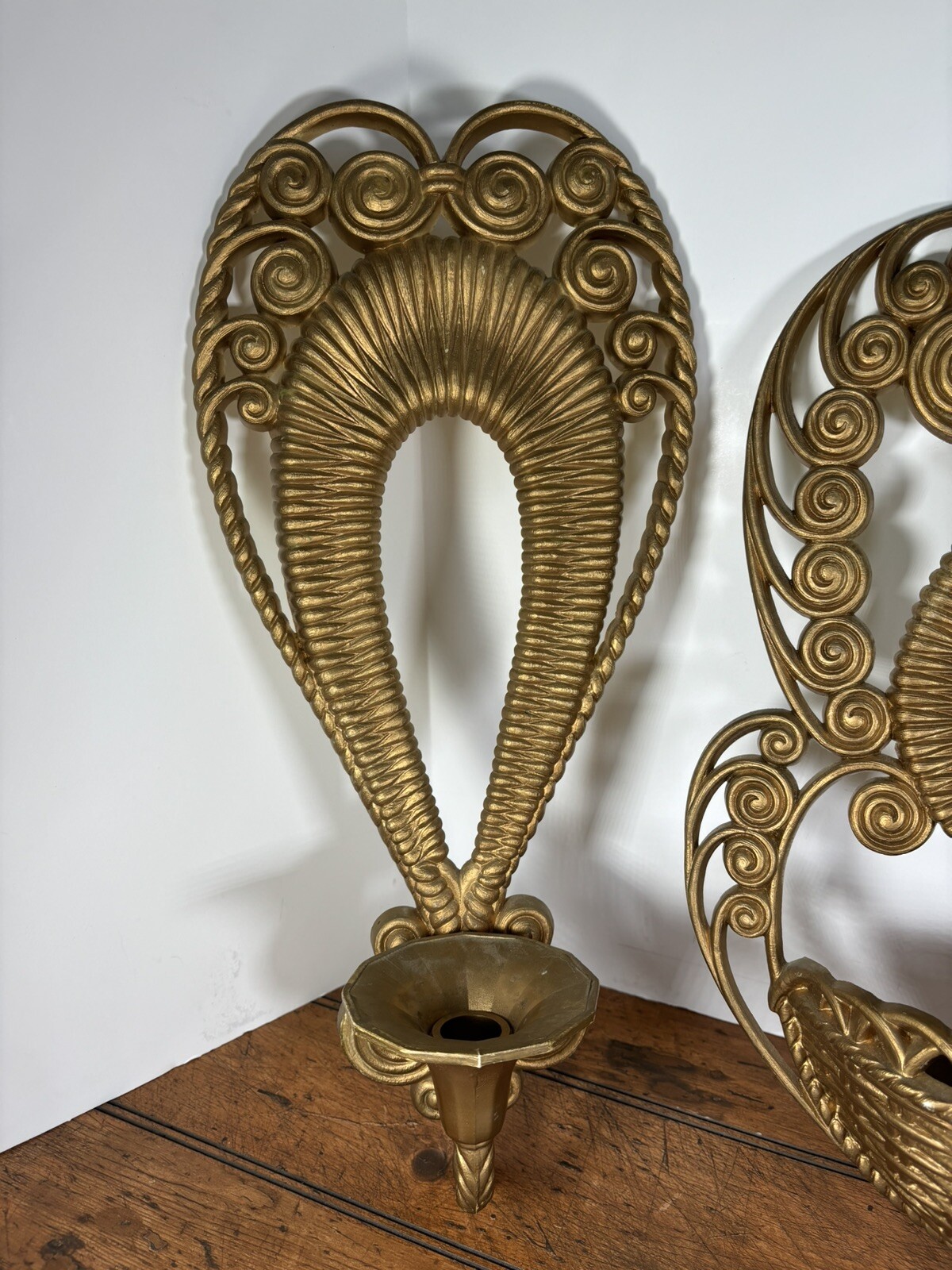 Burwood Wall Hanging Decoration Plastic Golden Bronze Sconce Candlestick Antique
