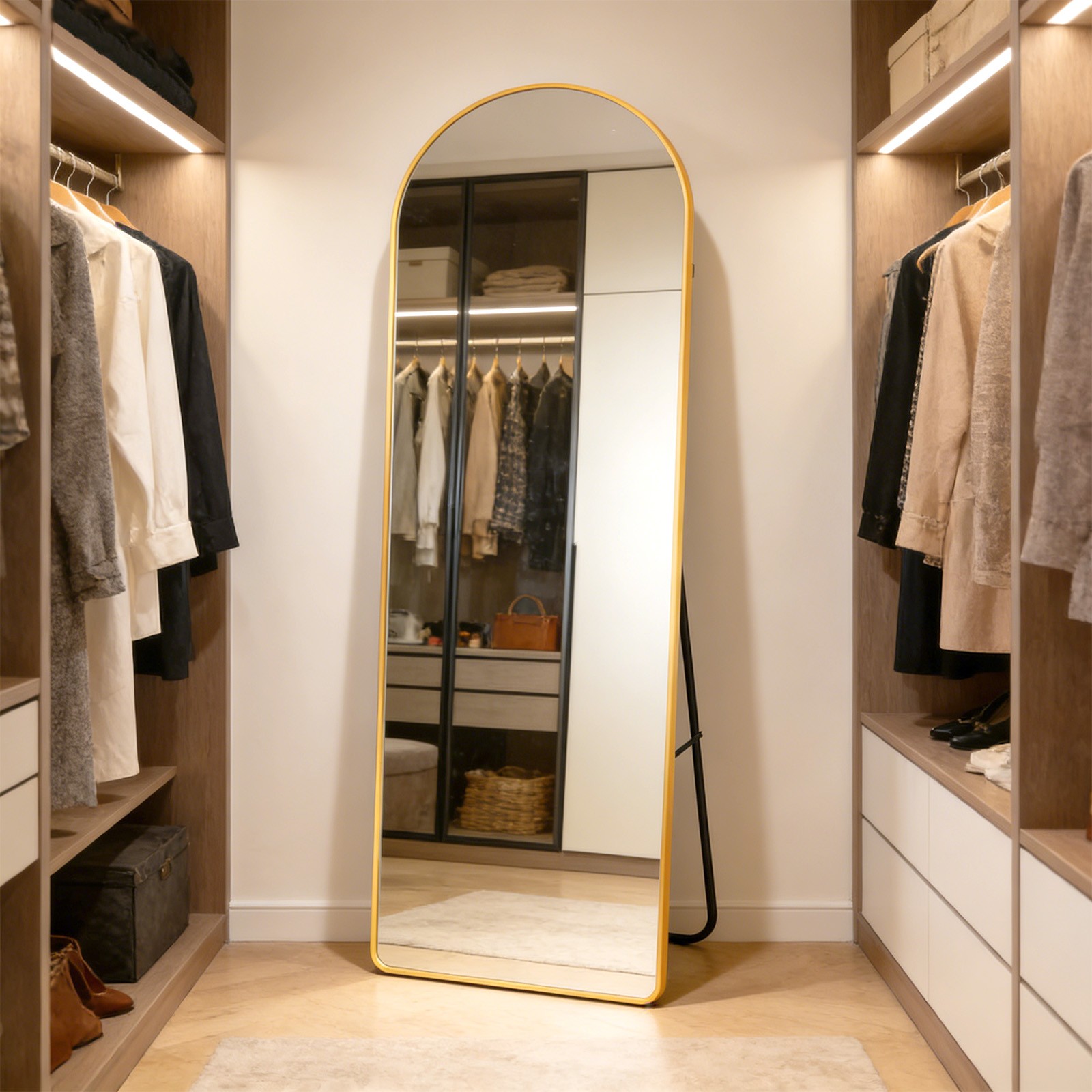 18&Prime;x61&Prime; Full-length Floor Mirror Large Wall Bedroom Stand Alloy Frame Mirrors