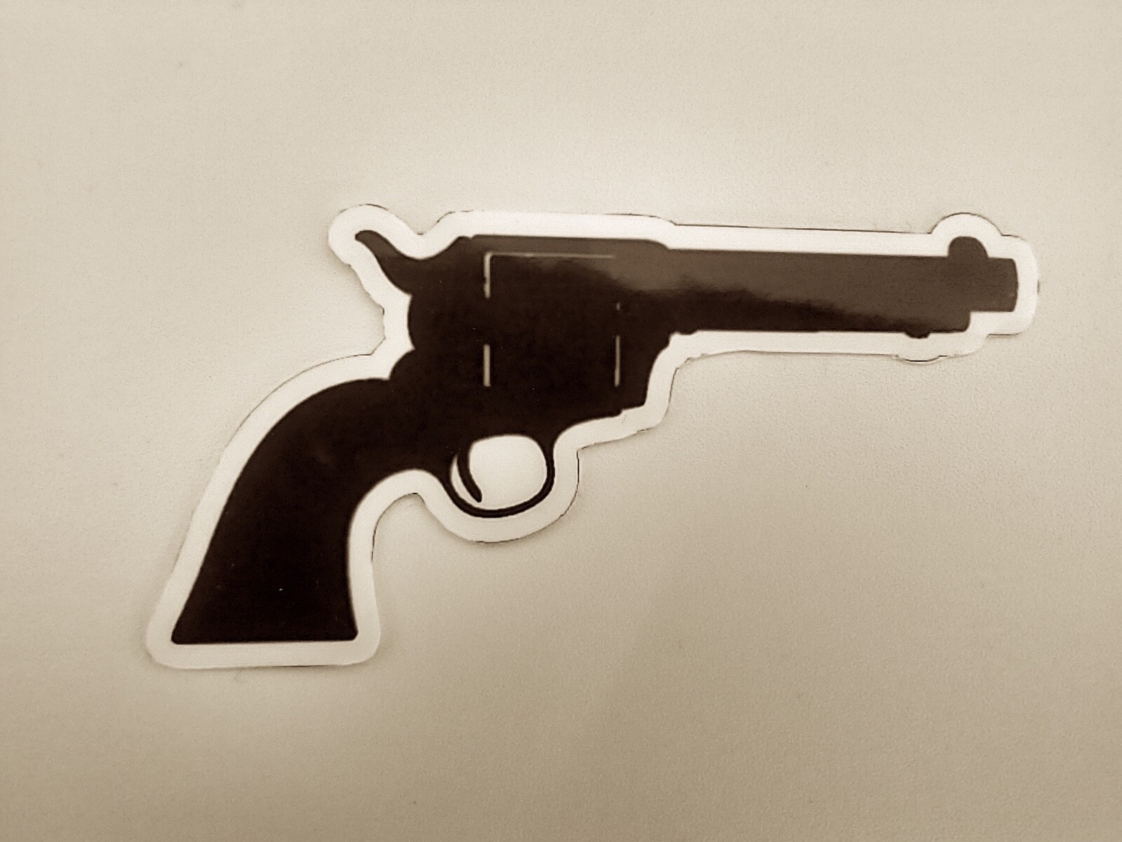3&Prime; W Handgun Pistol Revolver Gun Silhouette Glossy Waterproof Vinyl Sticker Art