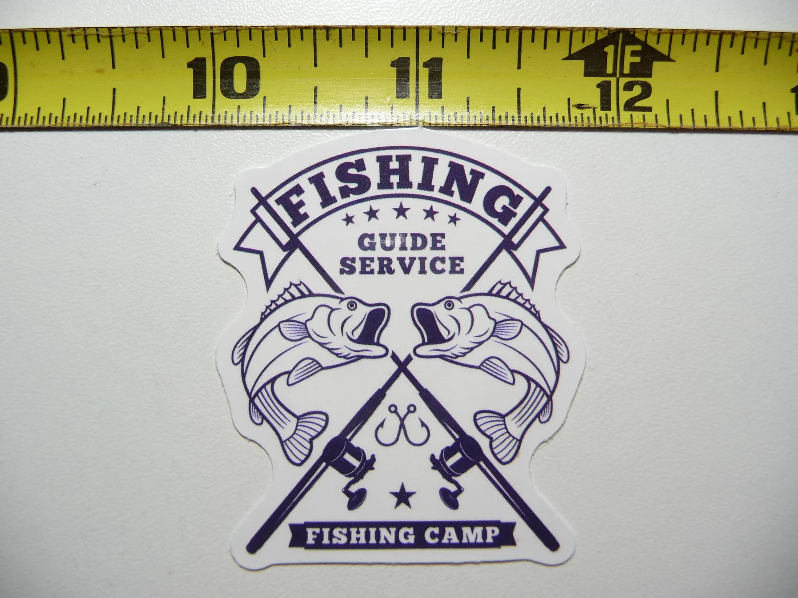 FISHING GUIDE FISH RODS CROSSED SMALL STICKER DECAL SPORT HOBBY FAN SPORTSMAN