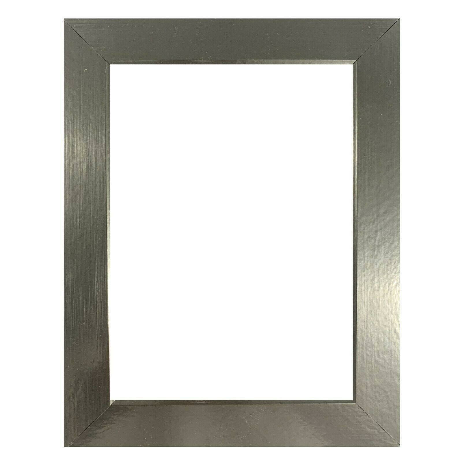 US Art Frames 1&Prime; Flat Metallic Silver MDF, Picture Poster Frame, Custom-B
