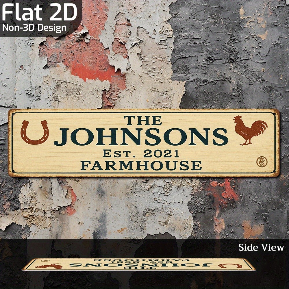 Customizable The Johnsons Farmhouse Metal Sign Personalized Family Wall Decor