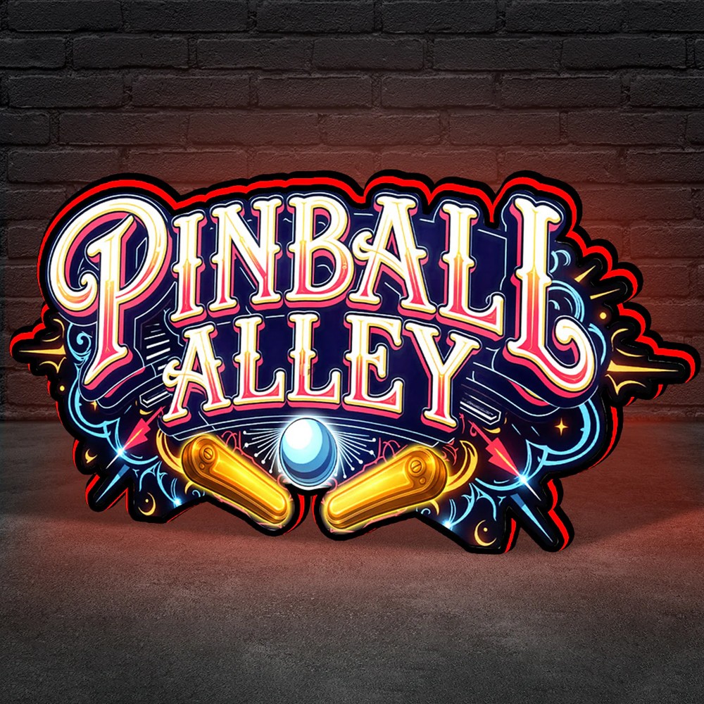 Pinball Alley Pinball Topper 3D Printed LED Lightbox Arcade Decor