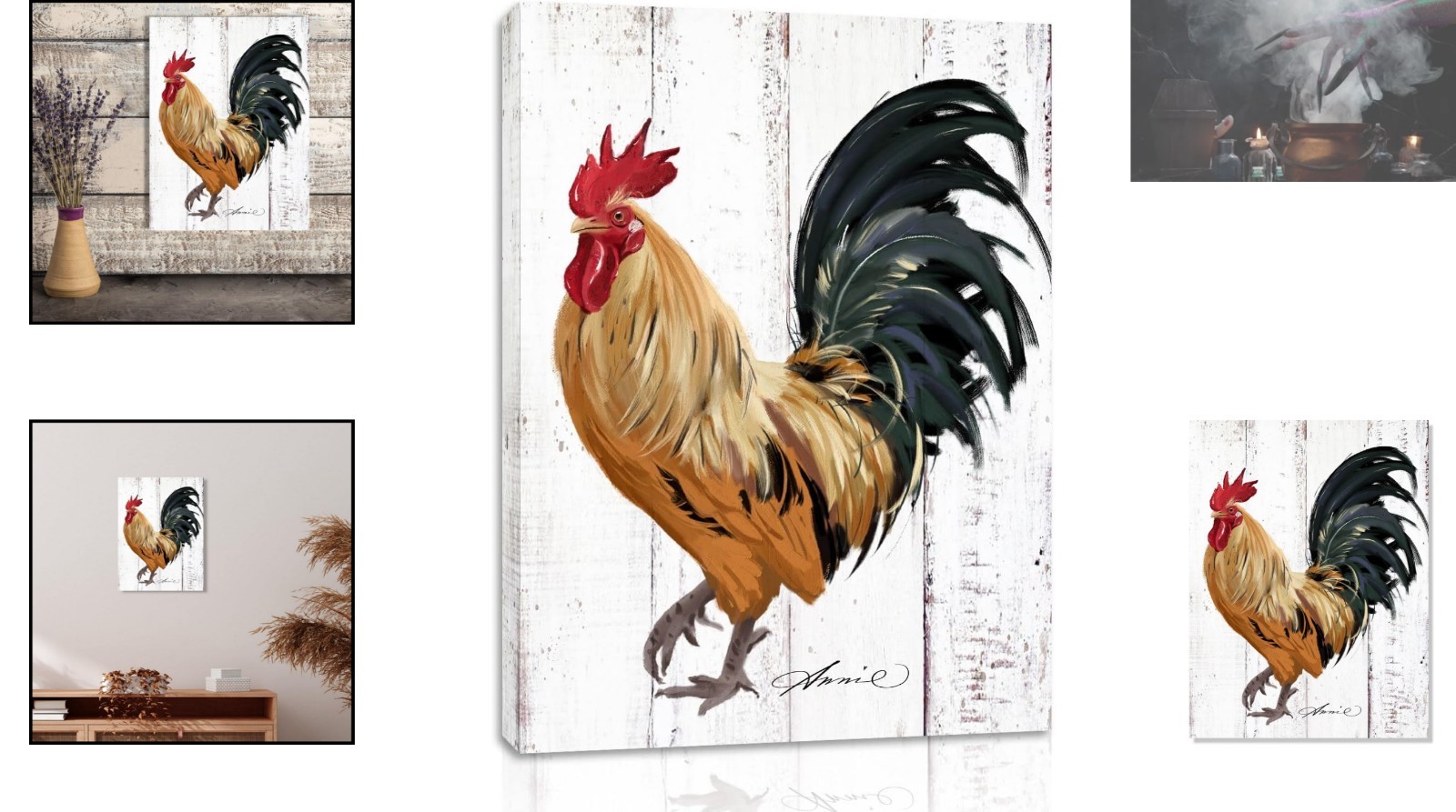 Farmhouse Rooster Decor – Lightweight Canvas Art for Kitchen & Dining