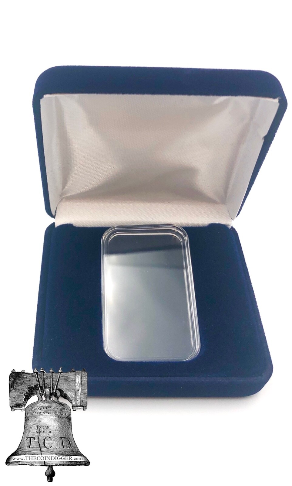 Air-tite Silver or Gold Bar Holder Capsule Velvet Display Steel Storage Box Case
