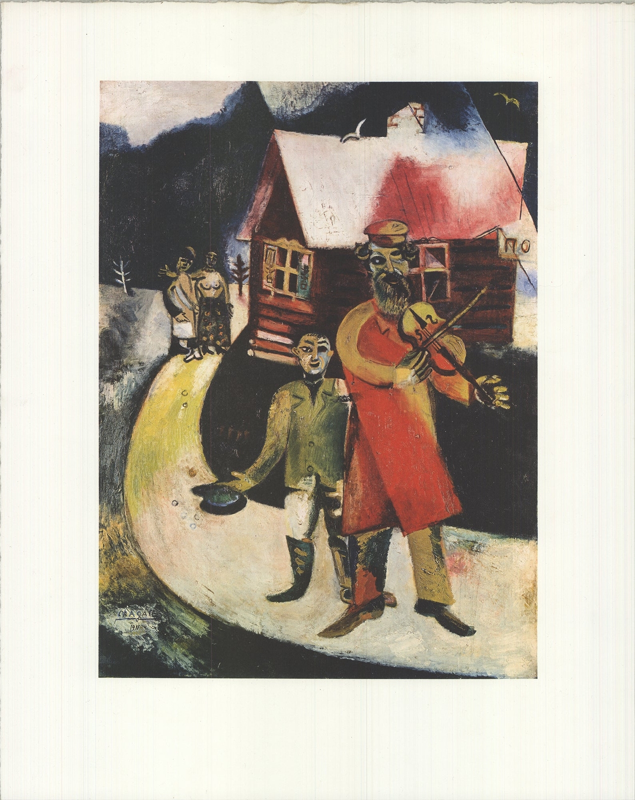 MARC CHAGALL The Violinist 19.75&Prime; x 15.75&Prime; Offset Lithograph 1990 Modernism