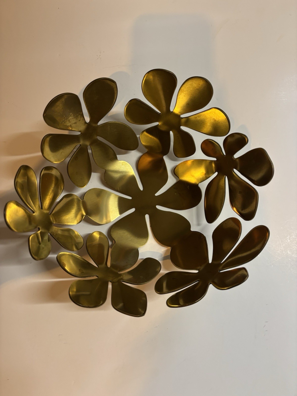 Ikea Stockholm Gold Metal Flower Bowl 8&Prime; 1999 Vintage