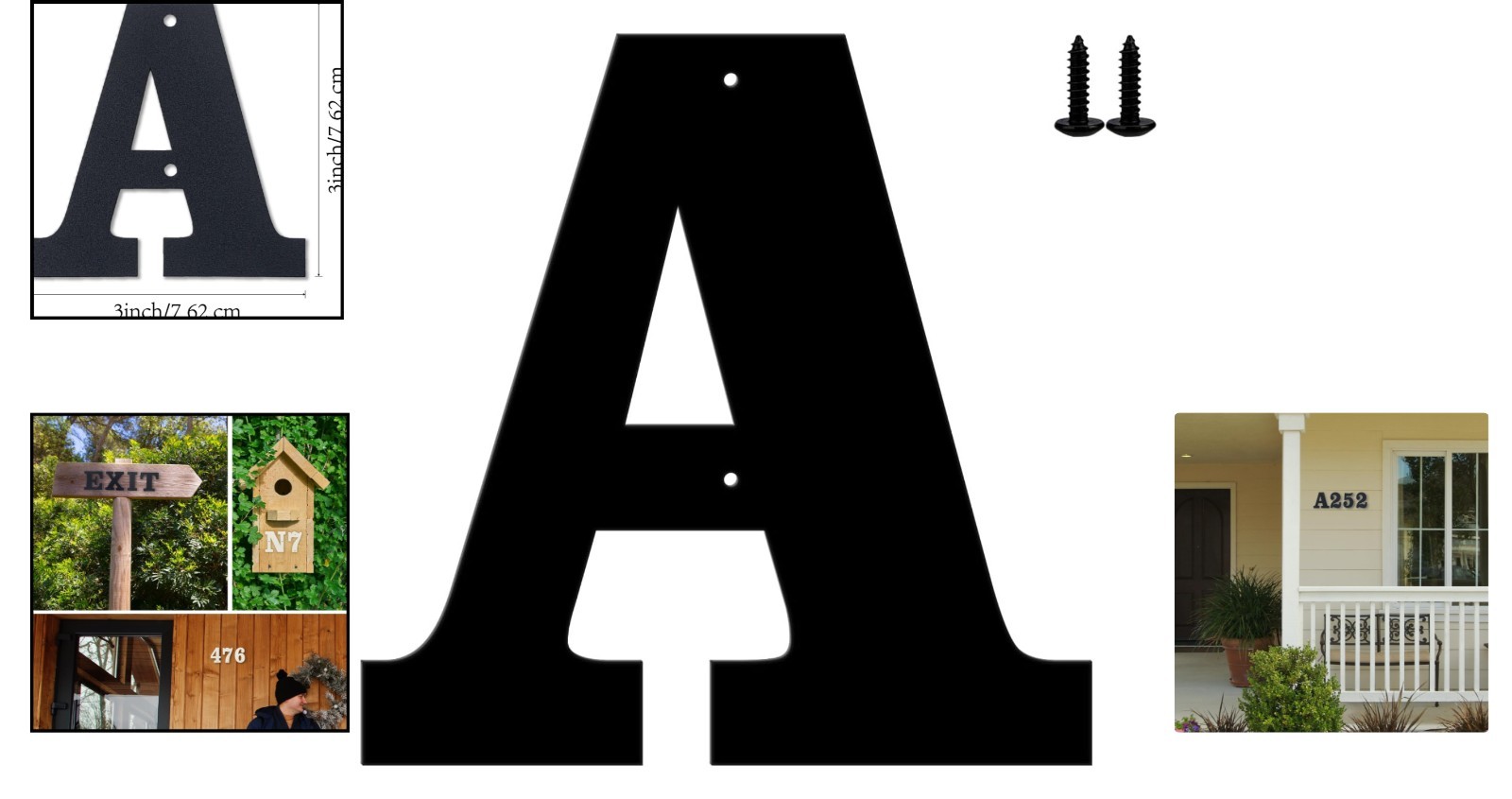 Durable 3-Inch Weather-Resistant Metal Letters for Garden & Door Decor