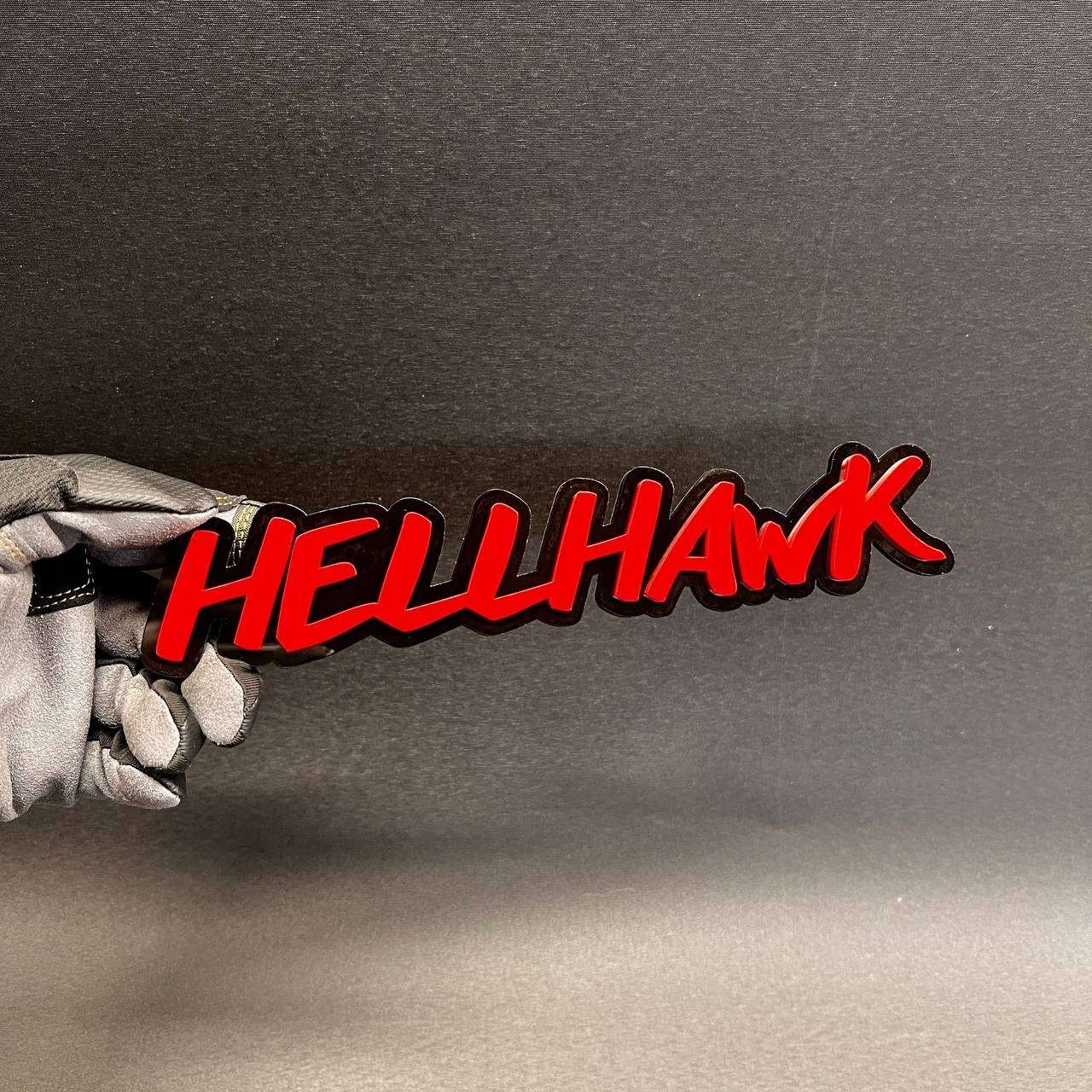 1x HELLHAWK Custom Text 3D Acrylic Car Emblem Badge Multicolor Fender Decal