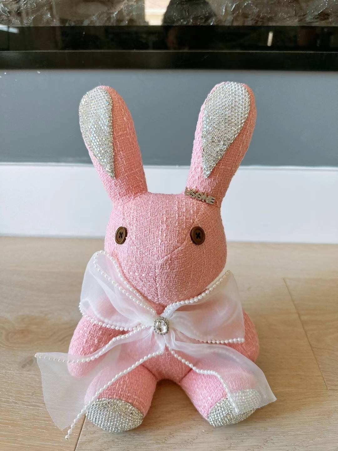 12&Prime; Adorables Bunny w/Gem Cute Fabric Stuff Birthday Valentine Gift & Home Decor