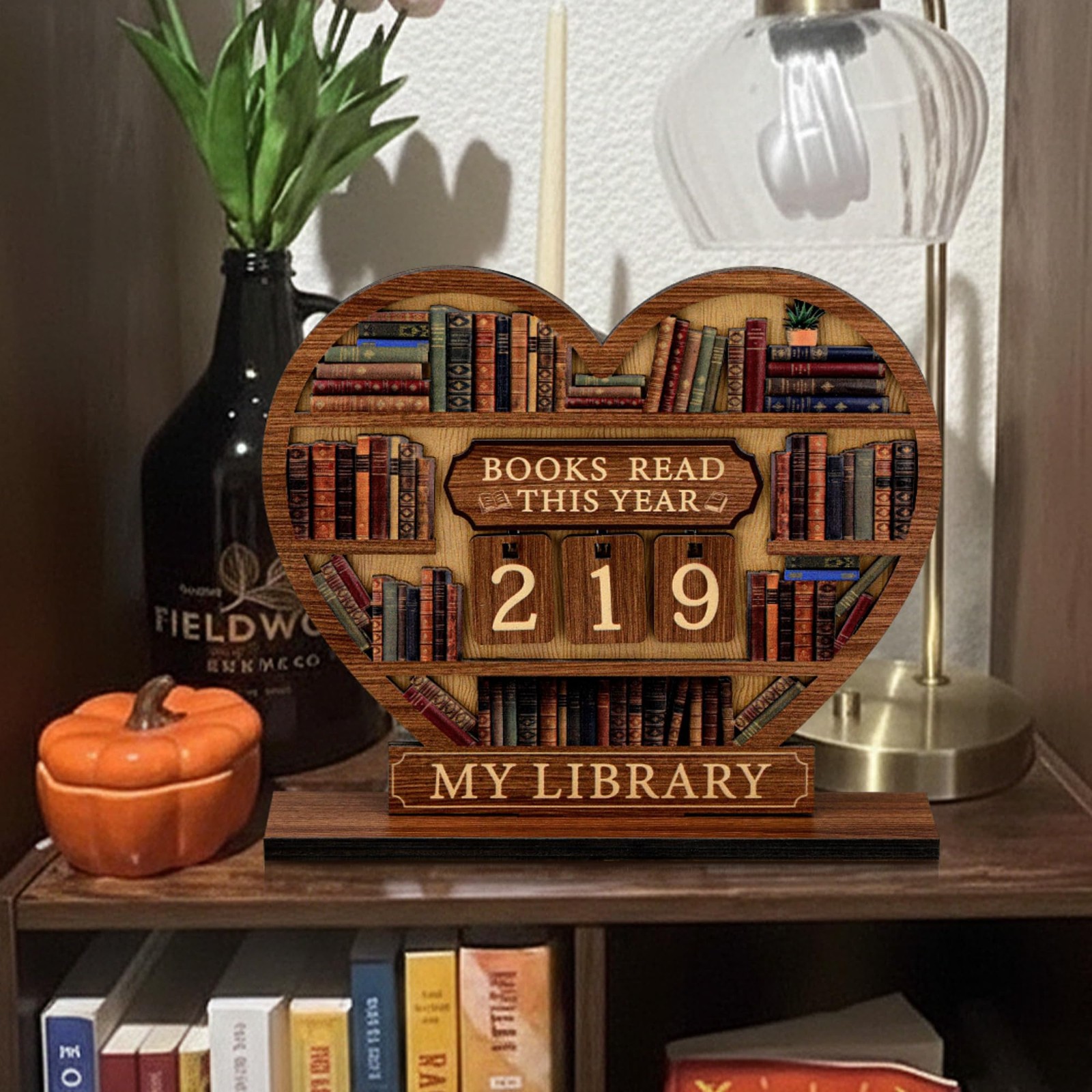 Heart-Shaped Book Tracker Sign for Book Lovers – Perfect Gift for Readers