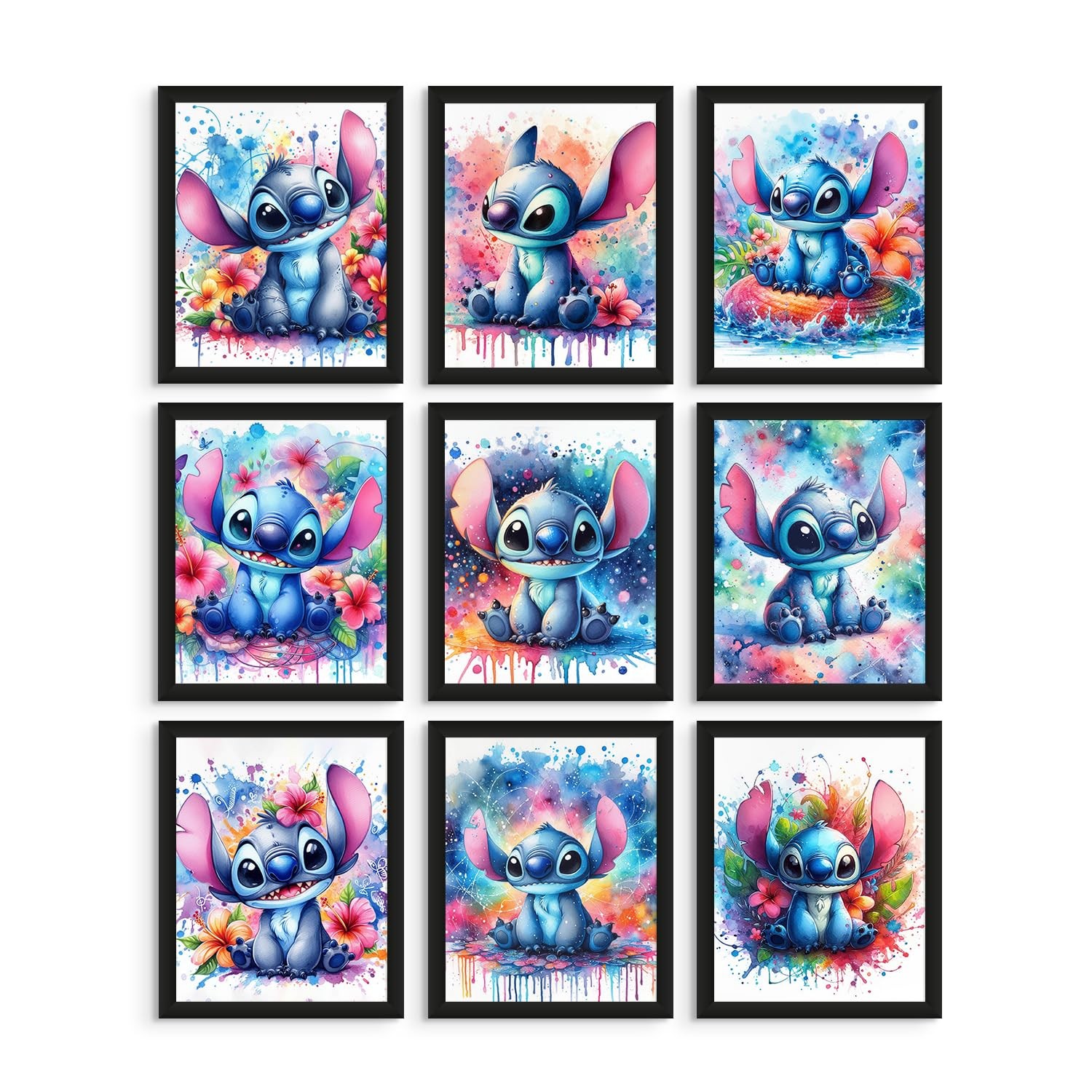 Stitch Posters – Lilo and Stitch Wall Decor, Nursery Watercolor Art Prints, K…