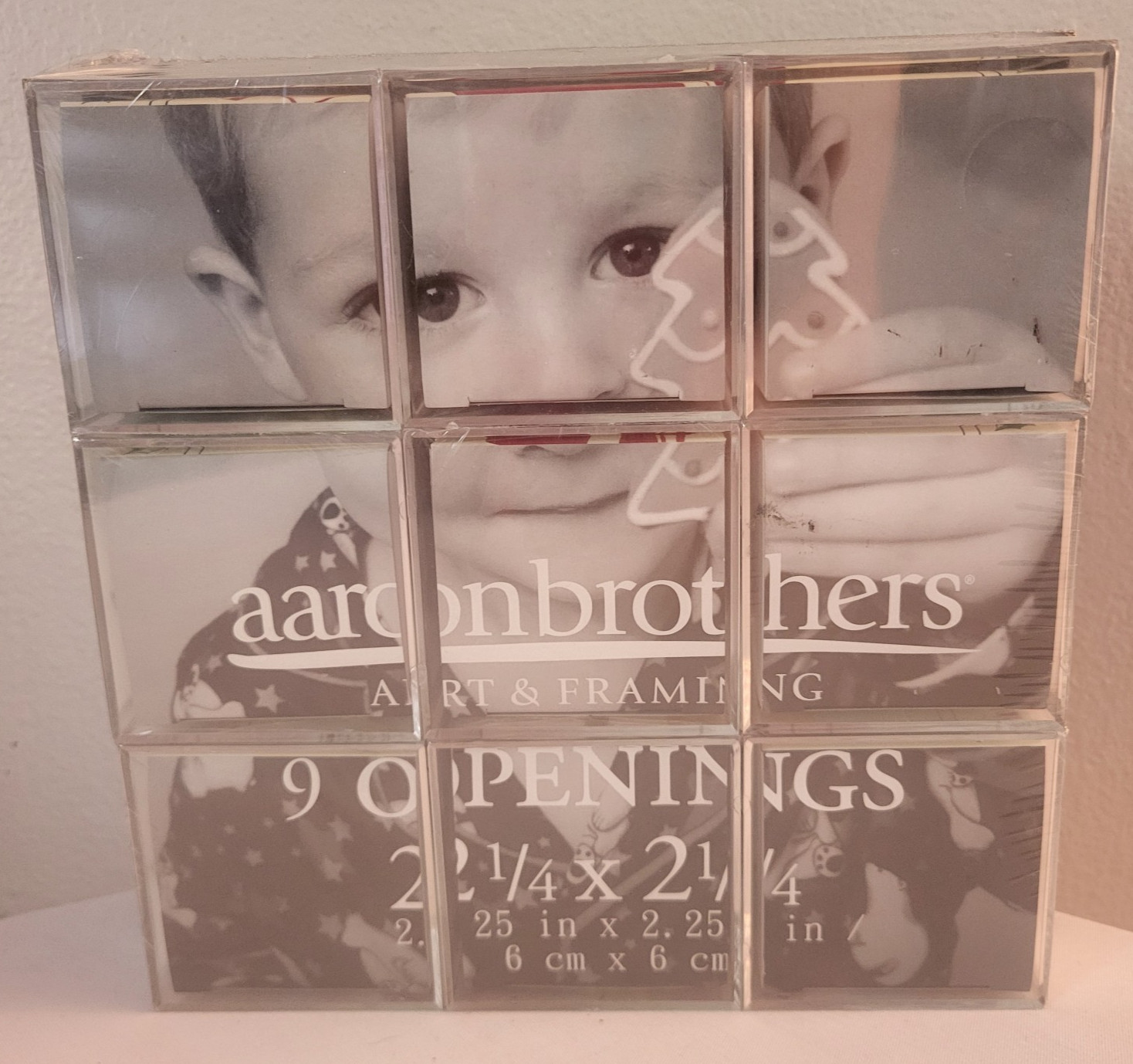 aaron brothers Santa Photo Cube Puzzle Set of 9 Clear Acrylic 2 1/4×2 1/4 in NOS