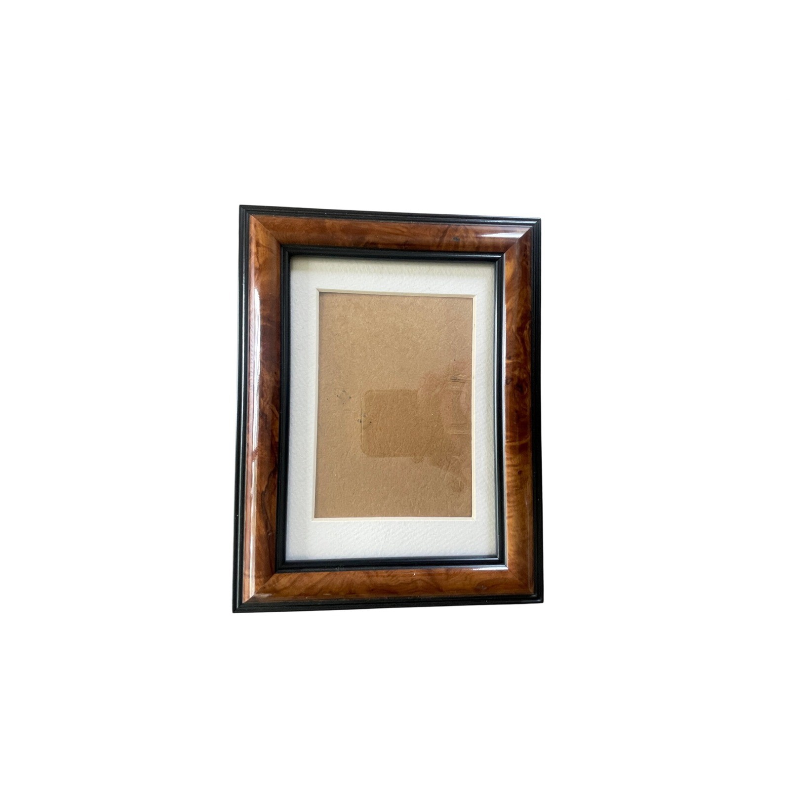 Unbranded Picture Frame Unisex 4×6 Brown Excellent Faux Burl Wood Tabletop Mat
