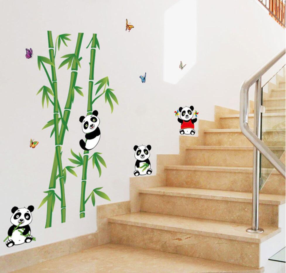 Lovely Panda Bamboo Pattern Removable Wall Stickers Decal Kids Home Decor USA