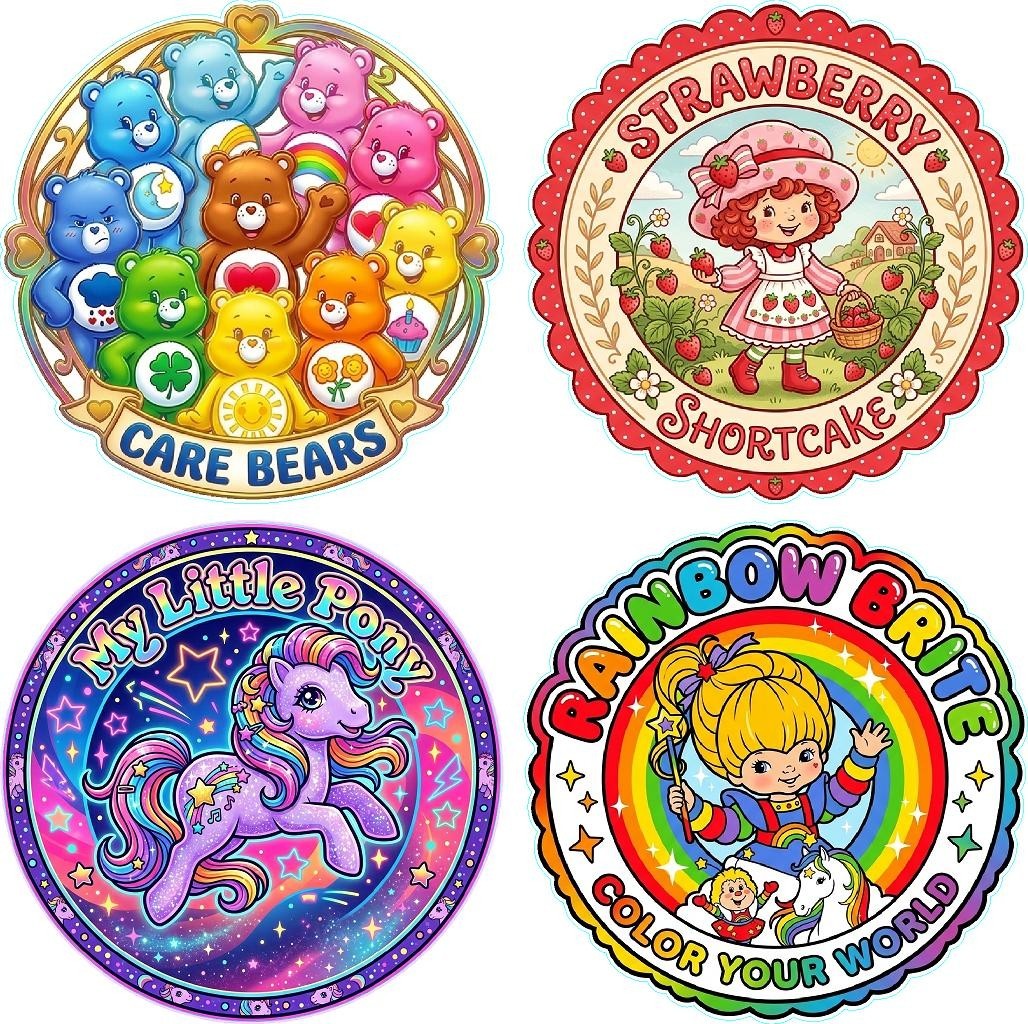 Custom set of 80&rsquo;s Nostalgic Collectable Rainbow Pony Bears Shortcake 7&Prime; Circle