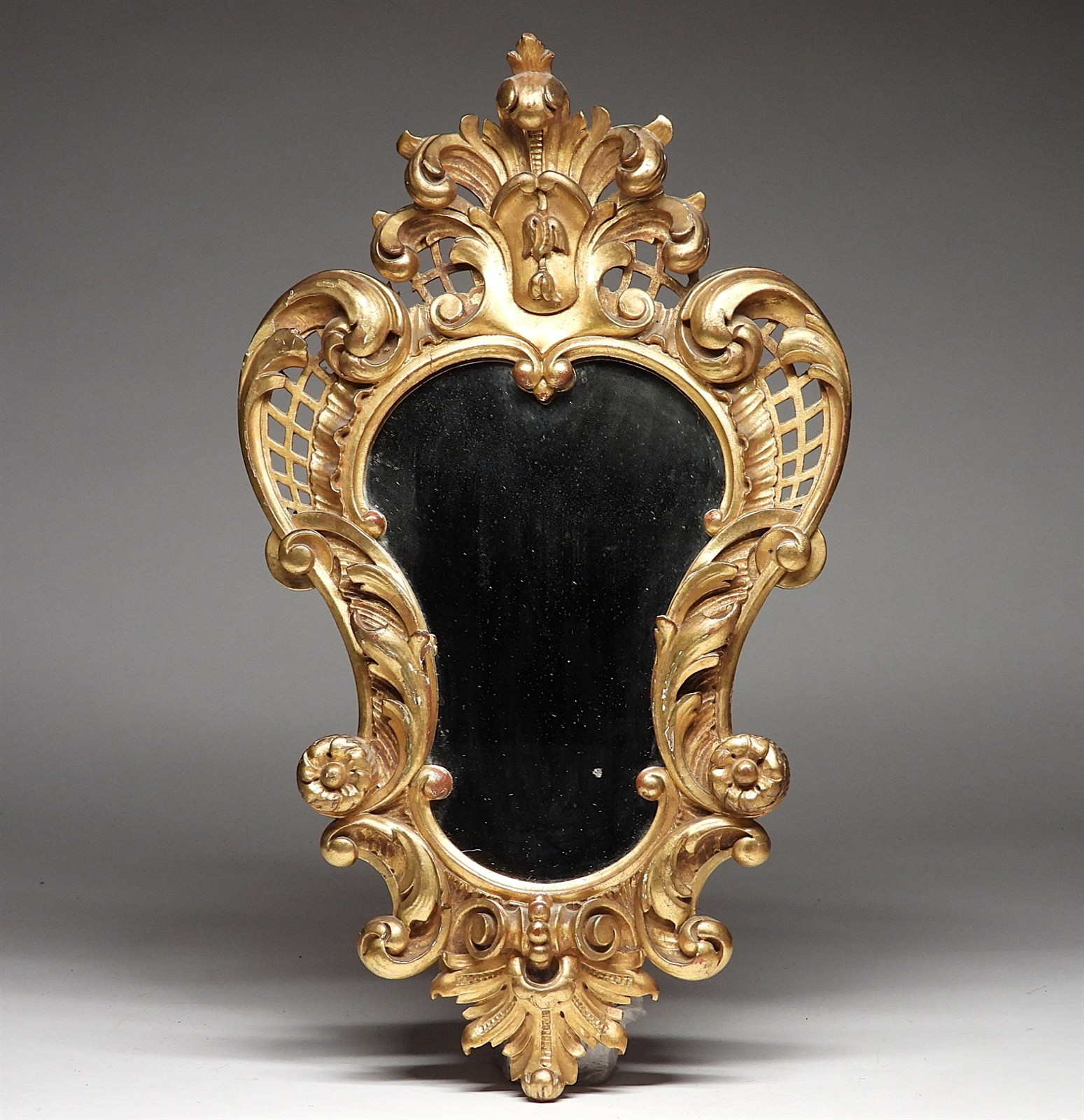FINE! Italian Florentine Gilt Wood Diminutive Courting Mirror