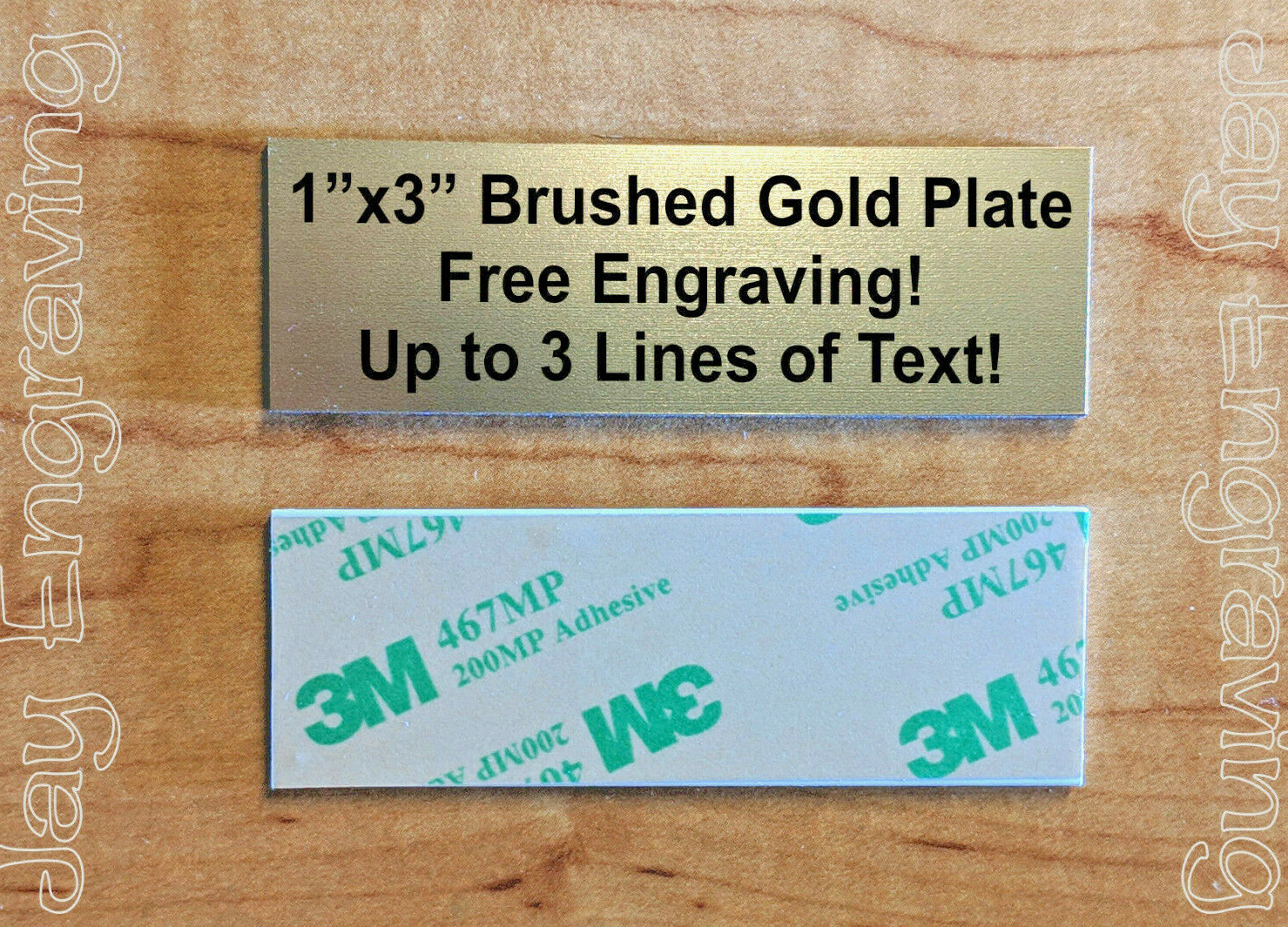 Brushed Gold 1×3 Custom Engraved Sign Plate Plaque | Pet Name Urn Sports Trophy