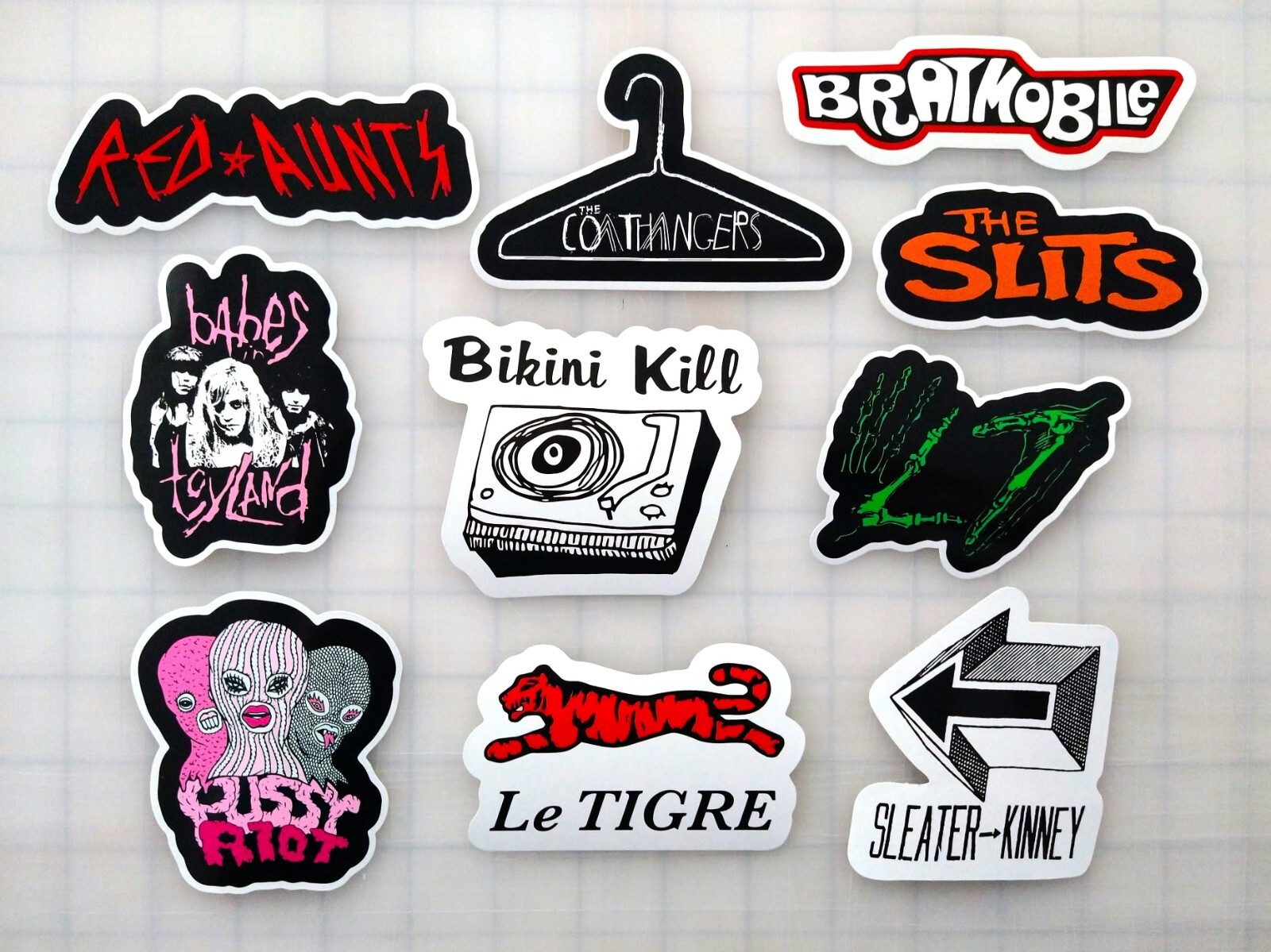 Riot Grrrl Punk Vinyl Sticker Lot (10 Pack) girl hardcore feminist womens rights