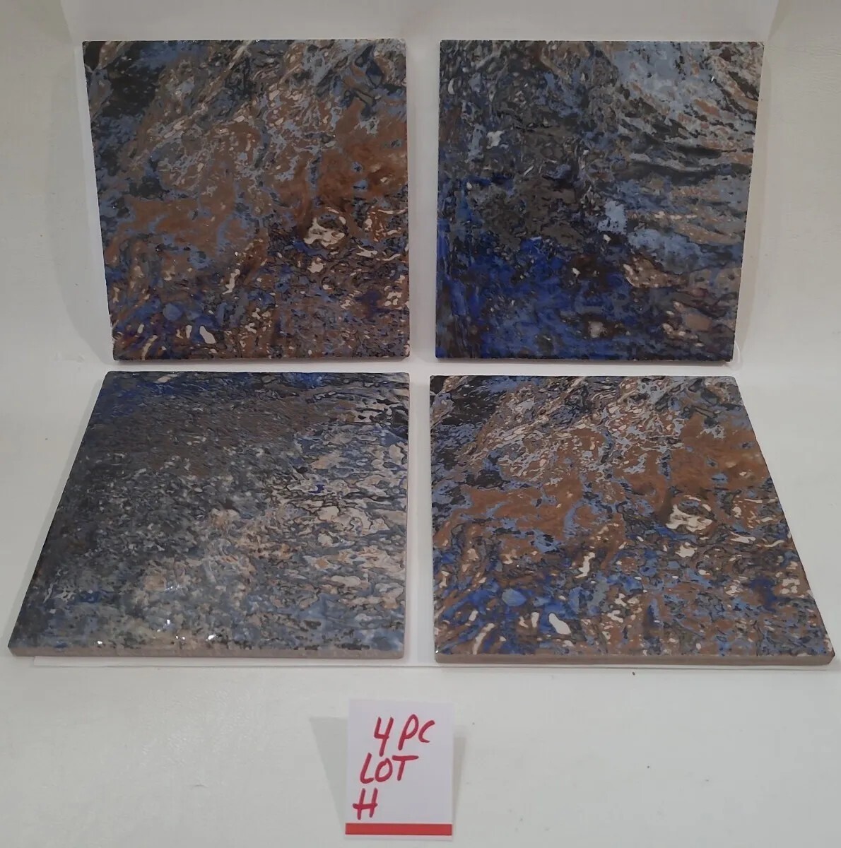 Splatter Painted Ceramic Porcelain Tile Decor Kitchen Hot Plate Italy 6&Prime; Read⬇️