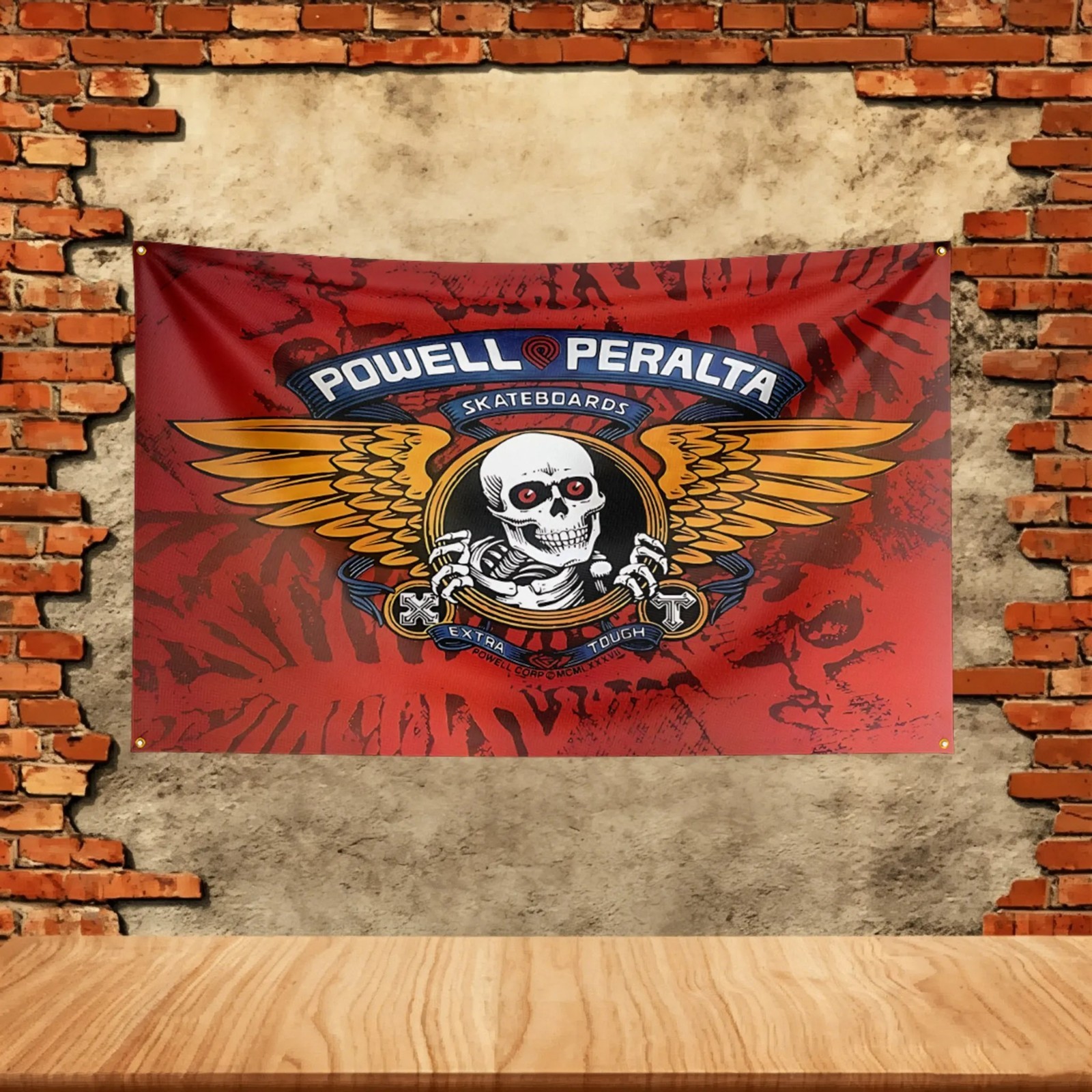 Powell Peralta skateboard Flag Banner Wall Hang Skull Tapestry Room Décor 3x5Ft