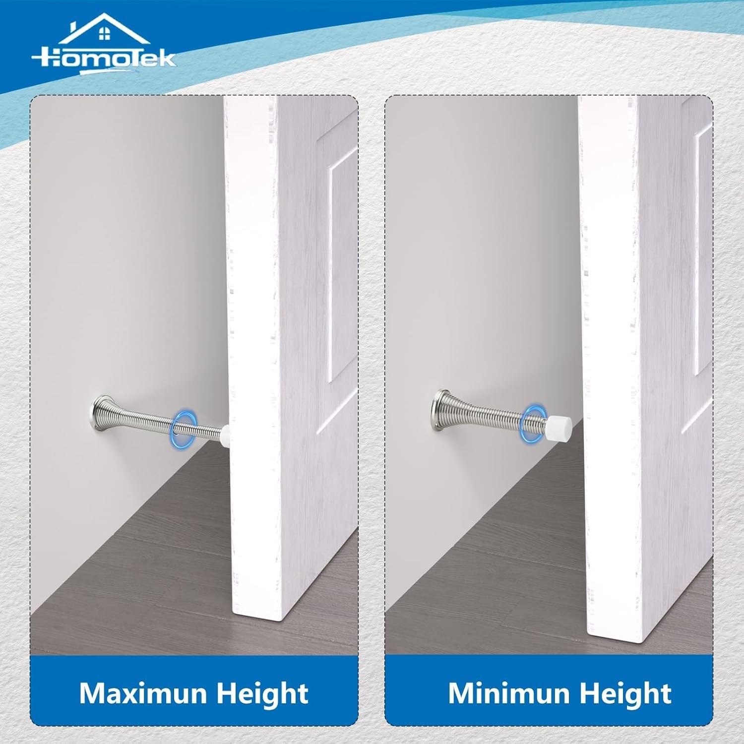 2 Pack Telescoping Spring Door Stoppers, Extended from 3-1/8 to 4-1/4 inches …