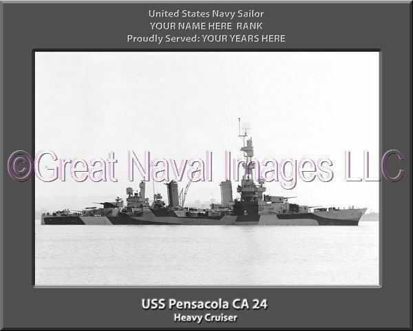 USS Pensacola CA 24 Personalized Canvas Ship Photo 2 Print Navy Veteran Gift