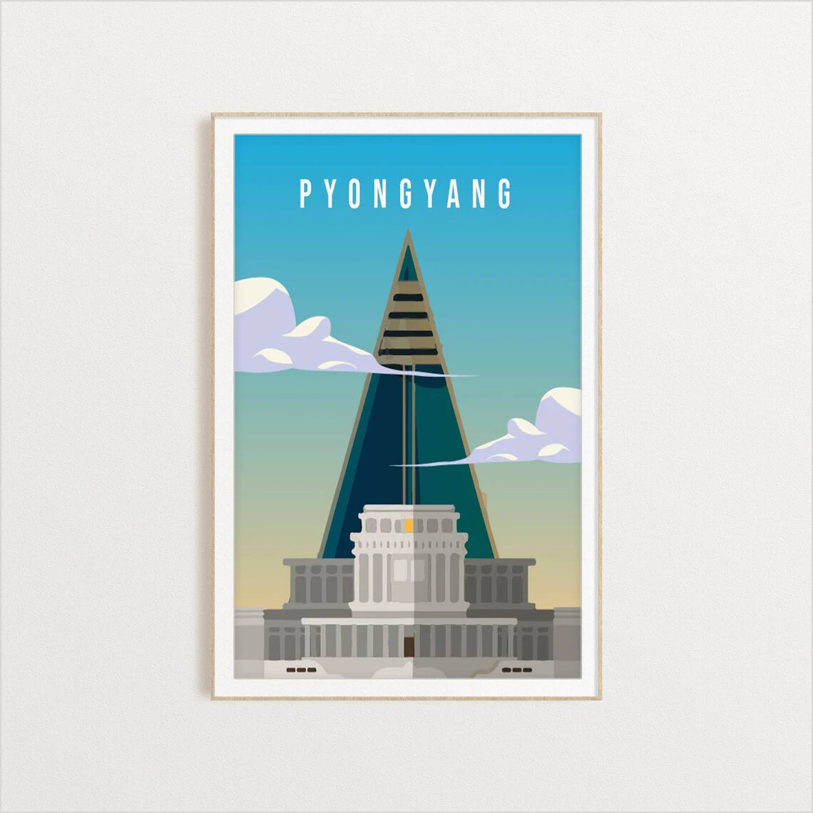 Pyongyang City Travel Illustration Poster Premium Quality Choose your Size