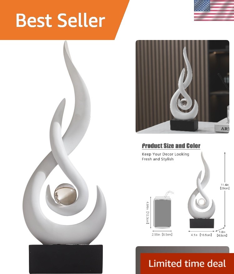 Modern Abstract Art Table Decoration,Resin Flame Statue Modern Centerpiece Or…