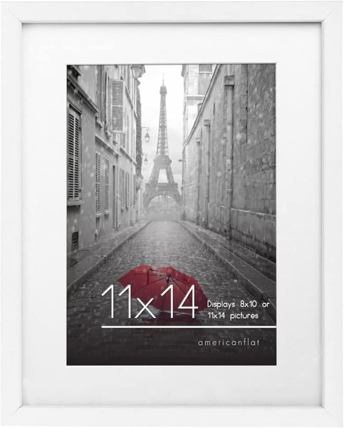 11×14 Picture Frame W/ Shatter-Resistant Glass Use as 8×10 Frame W/ Mat/Display