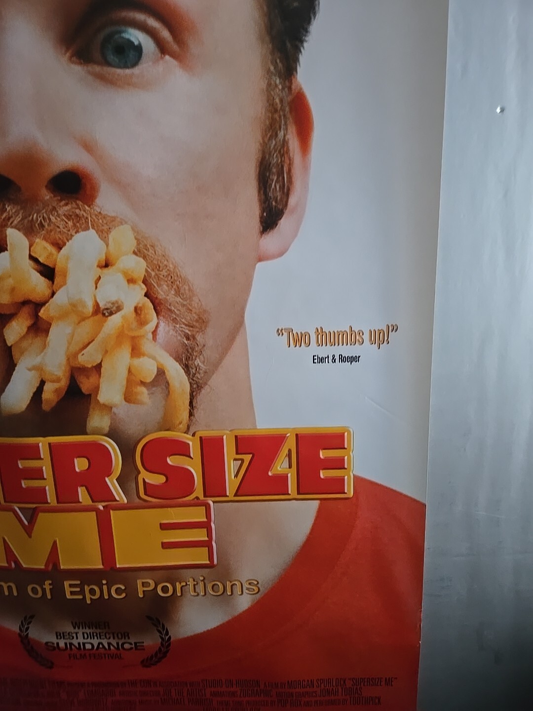 SUPER SIZE ME Original DVD Release Poster 26 In x40 In USED Good Condition