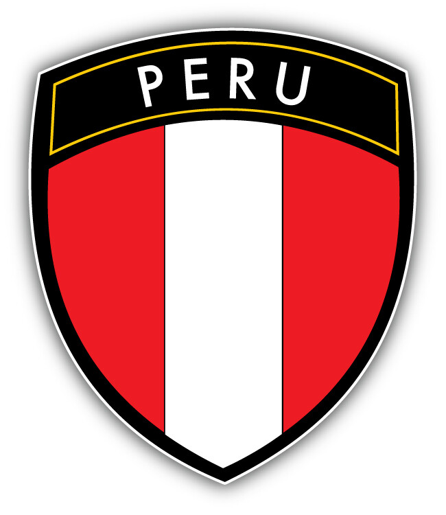 Peru Flag Shield Car Bumper Sticker Decal