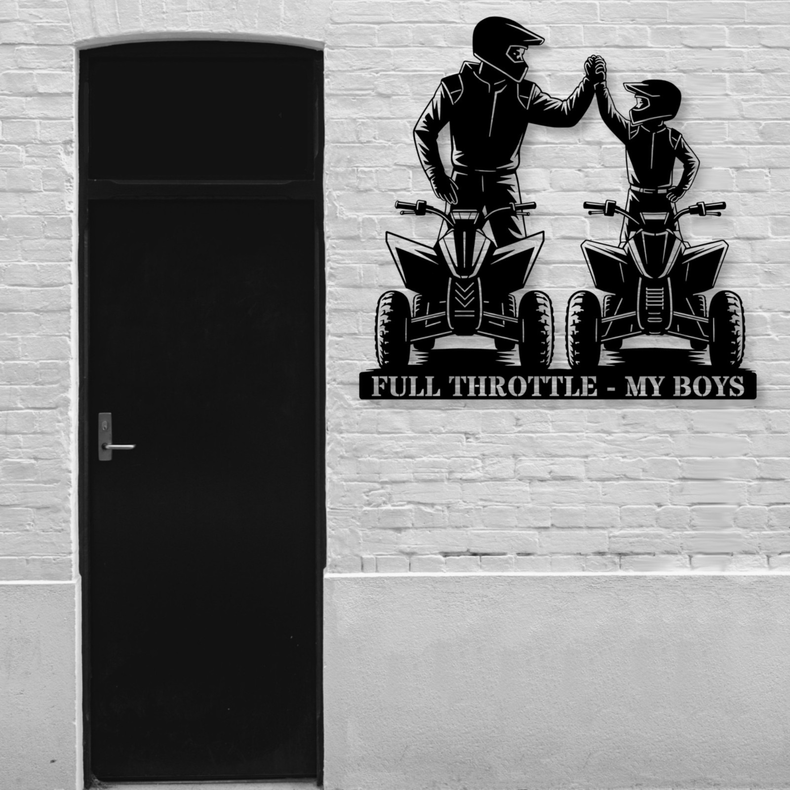 Personalized Dad And Son ATV Metal Sign. Custom Father&rsquo;s Day Wall Decor Gift