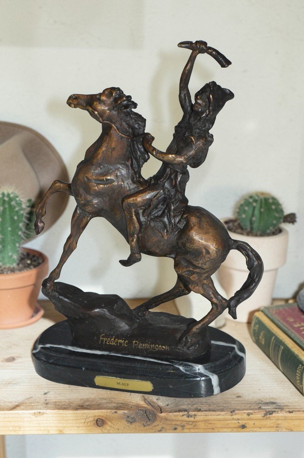 Scalp By Remington Bronze Statue – Size: 3&Prime;L x 7&Prime;W x 10&Prime;H.