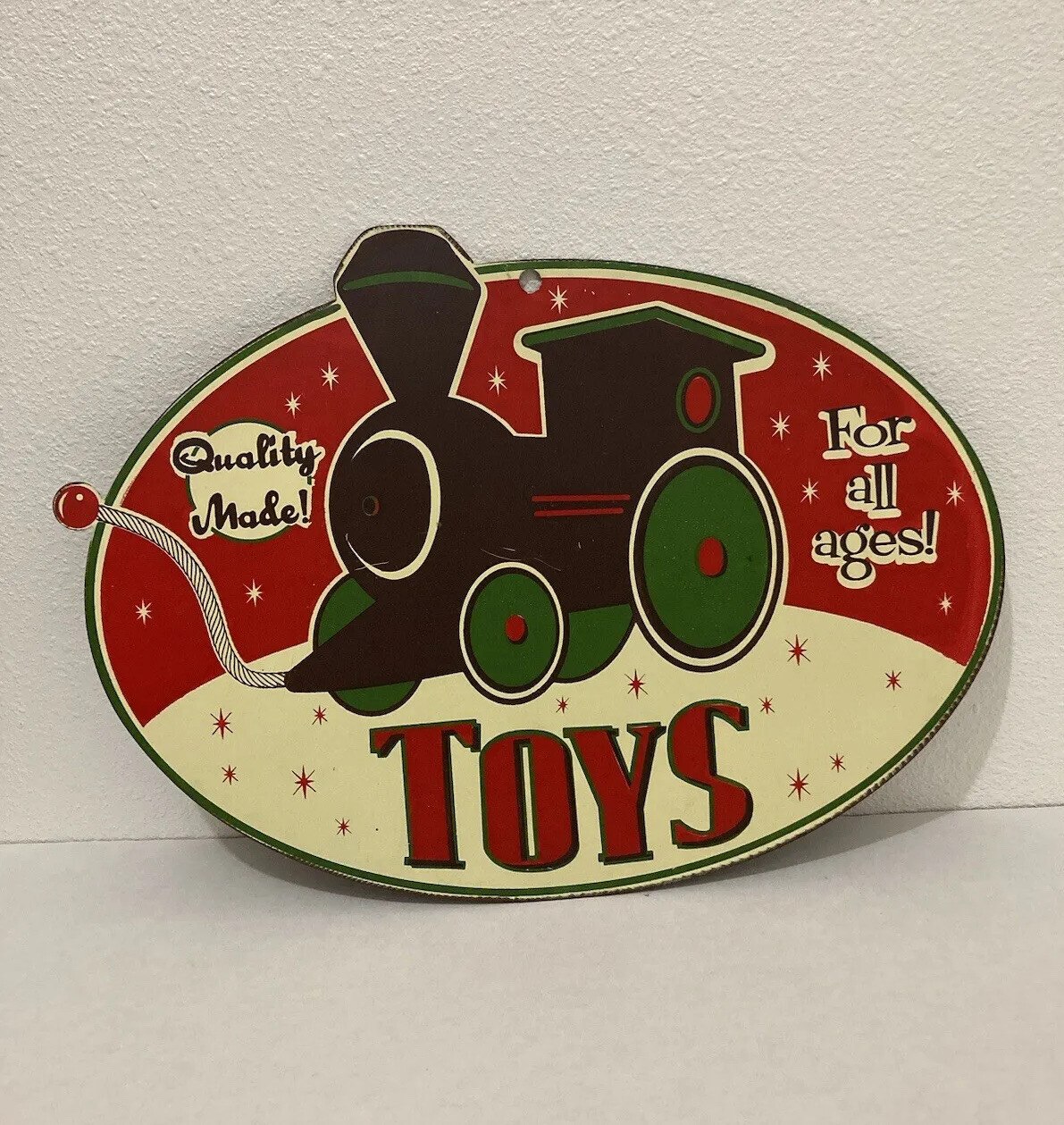 Retro Train Metal Wall Decor Sign “TOYS” Quality Made! For All Ages! Metal RARE