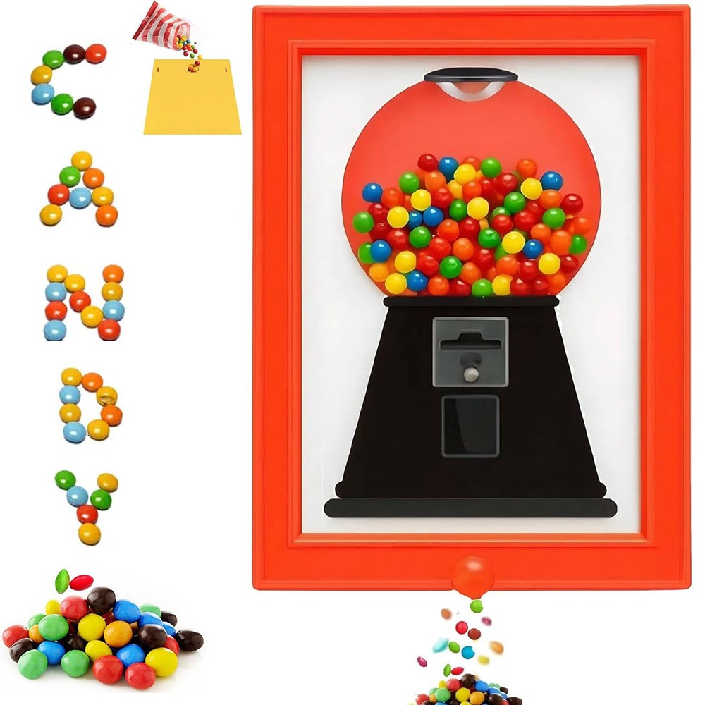 Candy Dispenser Picture Frame, Candy Frame Dispenser,Hanging Candies Machine Art