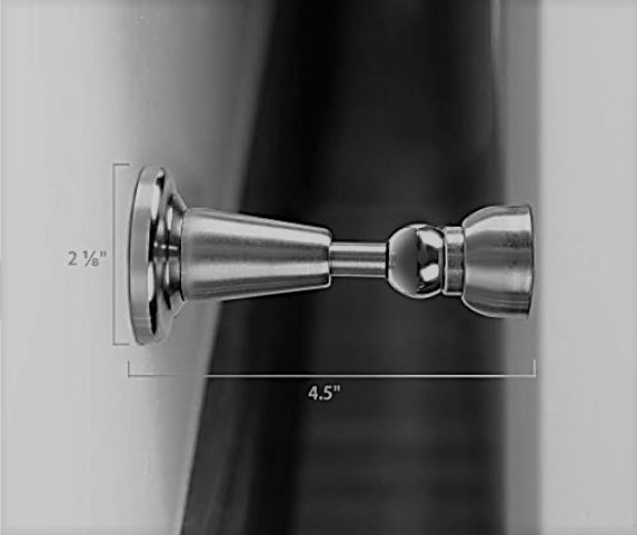 Soft-Catch Magnetic Door Stop in Brushed Satin Nickel, Wall Mount